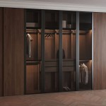 Гардероб Эйва. Дуб Джорджия, стекло, Al-profile P30